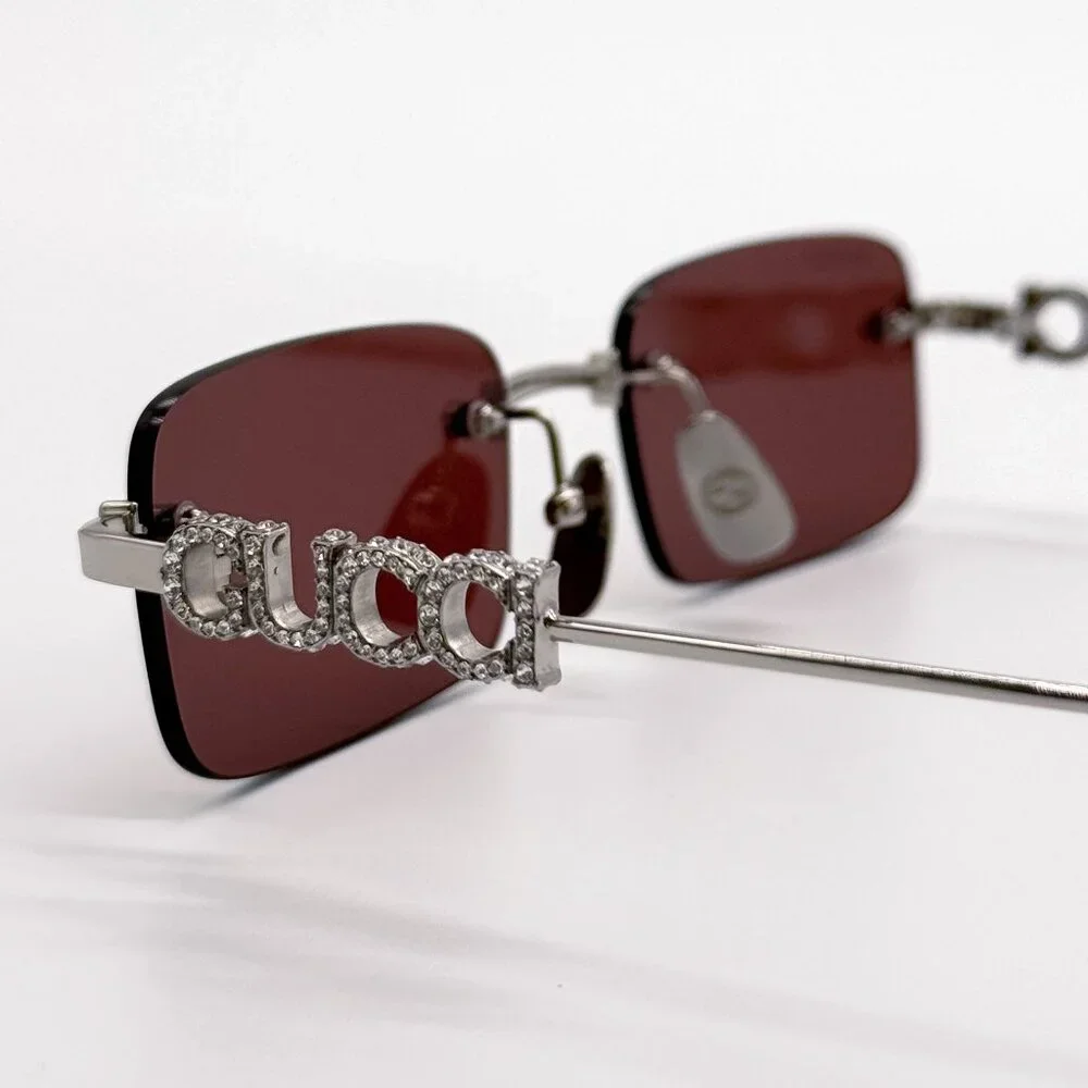 NEW GUCCI SUNGLASSES SILVER PURPLE UNISEX EYEWEAR GUCCI GG1808S 004